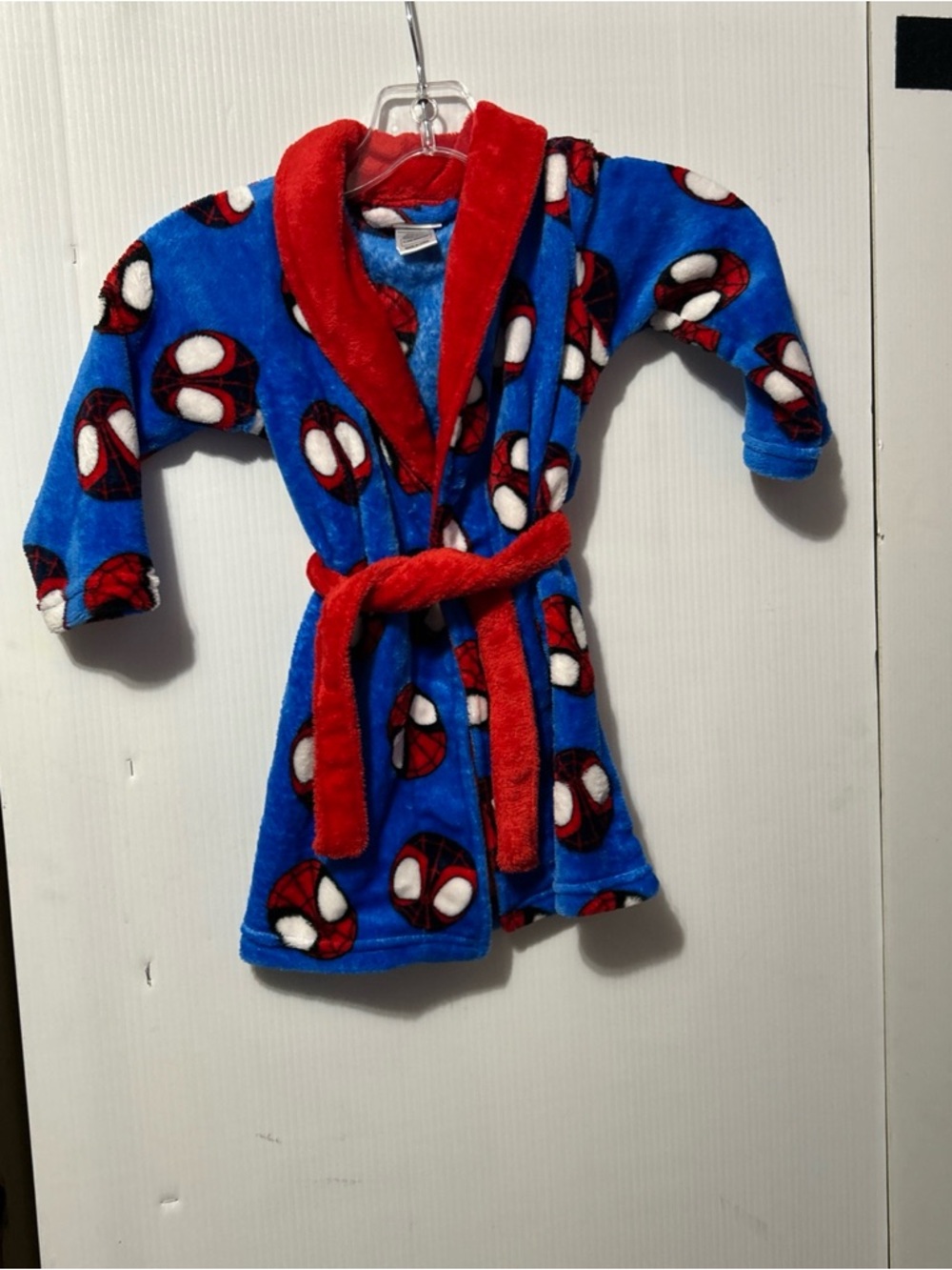 Spiderman Plush Kids Robe in Blue & Red